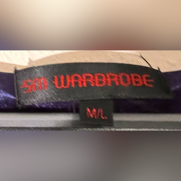 SM Wardrobe Colorful Blue Dress Waist Tie Sleeveless Lined Women’s Medium Large - Picture 3 of 4